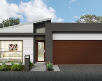 Modern 4 Bedroom House Plan: Dimensioned Floor Plan (Drawings)
