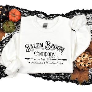Salem broom company | Salem Witch|  Salem Sweater | Halloween Salem | Broom| Salem | witches broom | Halloween sweatshirt| Salem sweatshirt
