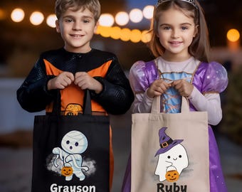 Personalized Trick or Treat Bags | Trick or Treat Bags | Trick or Treat Tote | Halloween Treat Bag | Halloween Candy Bag | Candy Bag