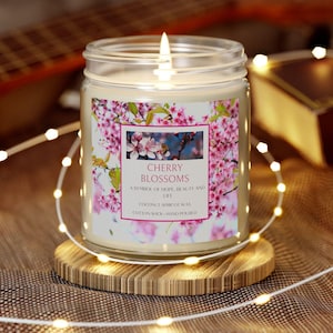 Floral Candle, Cherry Blossom Scented Candle, Cherry Blossom, Gift for Her, Flower Lover, Variety of Scents, new home, Valentine&#39;s Day Gift