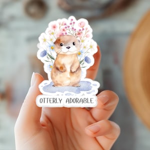 Ottersticker, otterly schattige sticker, otterliefhebber cadeau, ottercadeau, sticker voor notebook, bekersticker, laptopsticker, dierenliefhebber