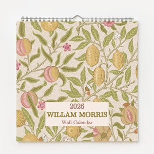 2026 William Morris Wall Calendar, William Morris Prints, Art Nouveau Calendar, Planner, Organizer, Home Decor, 2026 Calendar, Unique gift