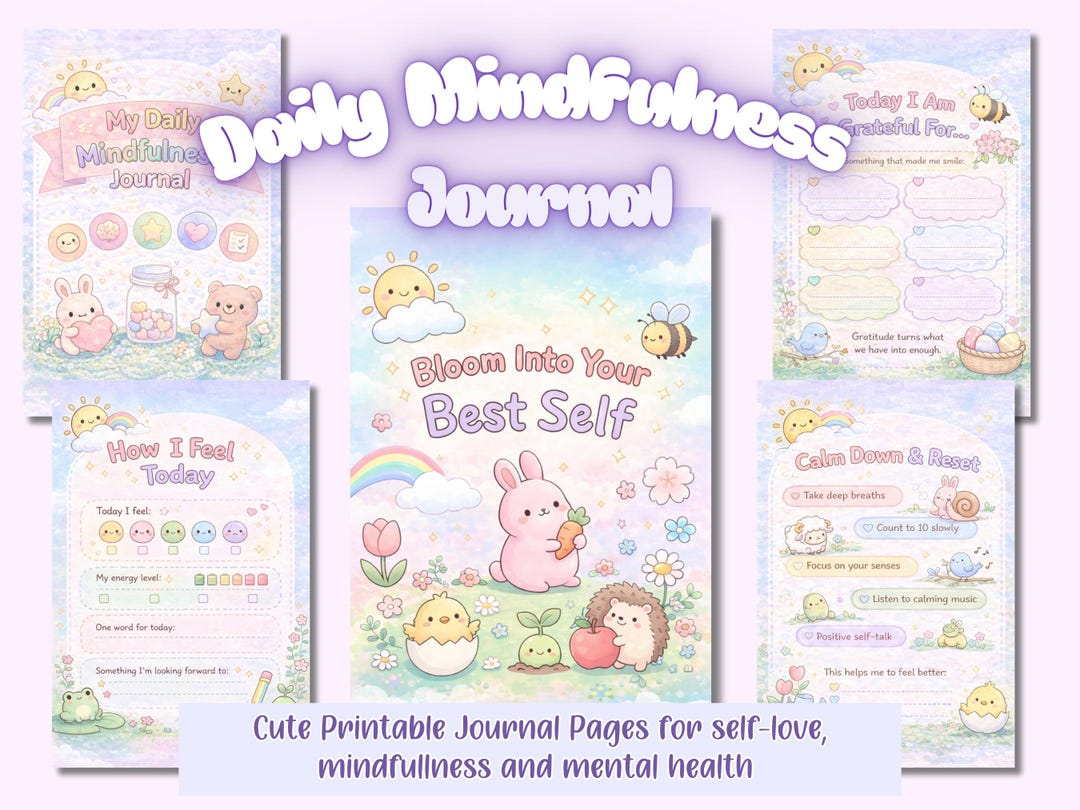 Kawaii Teen Girl Journal Printable | Self Love & Mental Health Planner ...