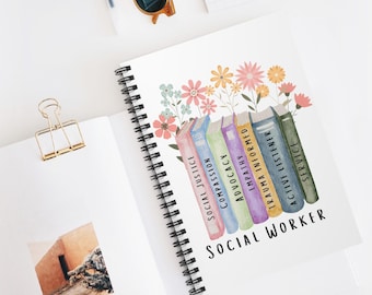 Social Worker Spiral Notebook - Ruled Line, Social Worker Notes, Social Worker Floral journal, Gift for Social Worker, Mental Health