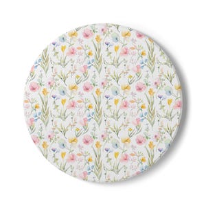 Ceramic Coaster, Spring Wildflower Coaster, Floral Drink Coaster, Pastel Coaster Set, Botanical Coaster, Gift for Nature Lover, Housewarming