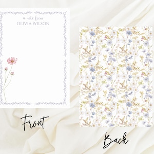 Personalisierte Postkarte, Wildblumen-Thema, personalisierte Karte, Umschläge inklusive, Geschenk-Set, Briefpapier-Set, schickes Dekor