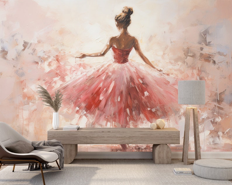 Delicate Ballerina Wall Mural Art