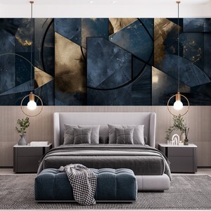 Abstract Geometric Wallpaper, Peel and Stick Mural, Self Adhesive Modern Wallpaper, Removable Mural Bedroom Wall Decor