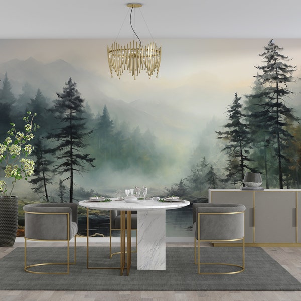 Misty Mountain Valley Mural - Peel & Stick