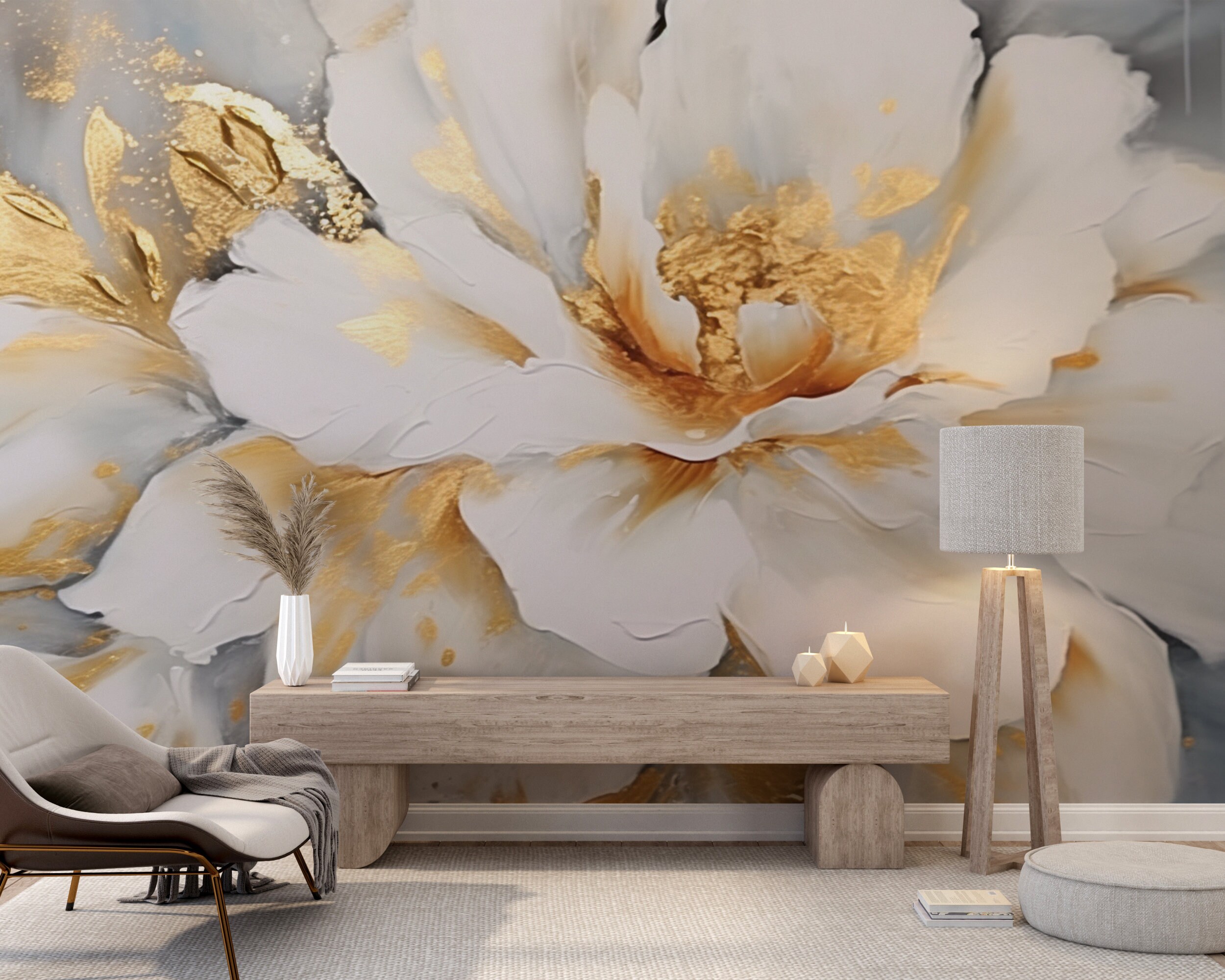 Peony Wallpaper Peel and Stick, Flower Pattern Mural, Floral Wallpaper ...