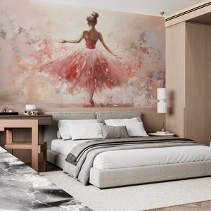 Renter-Friendly Wallpaper: Elegant Ballerina Theme