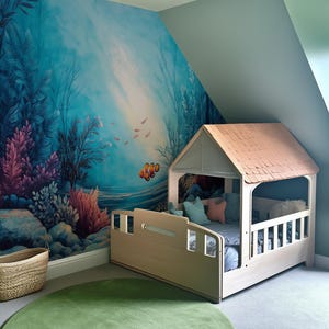 Watercolour Underwater Wallpaper | Peel and Stick Nursery Wall Decor | Ocean Theme Kids Room Mural | Coral Reef Wall Art | PVC Free