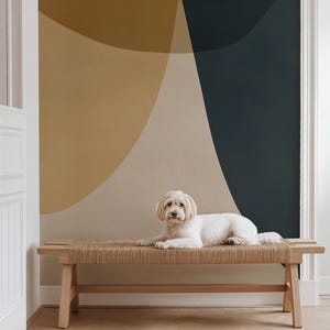 Papier peint géométrique de formes abstraites | Papier peint Art moderne | Décoration murale amovible | Papier peint autocollant | Décoration d'intérieur adaptée aux locataires