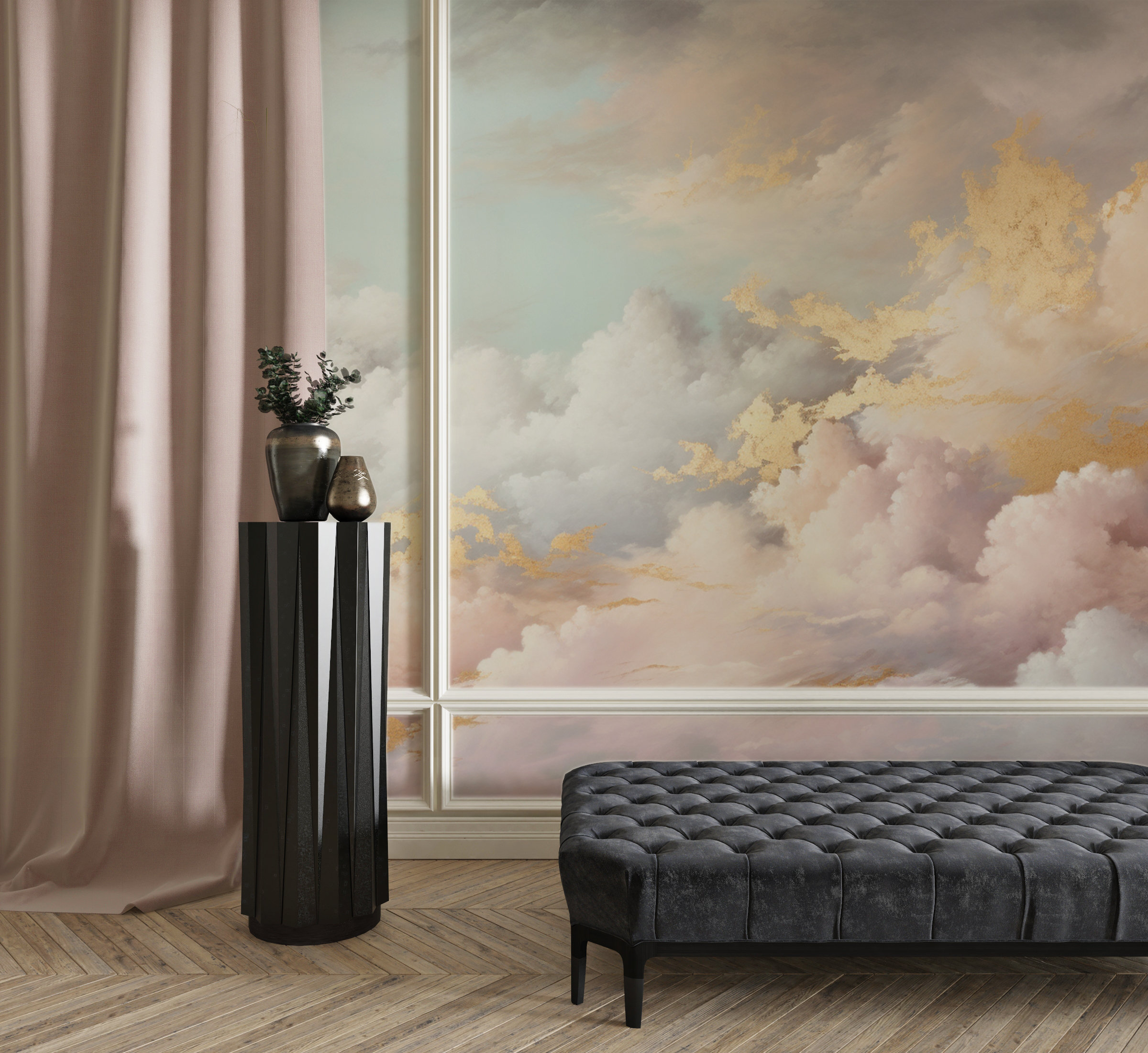Cloud Sky Wallpaper, Pastel Nursery Decal, Nature Peel & Stick Mural ...