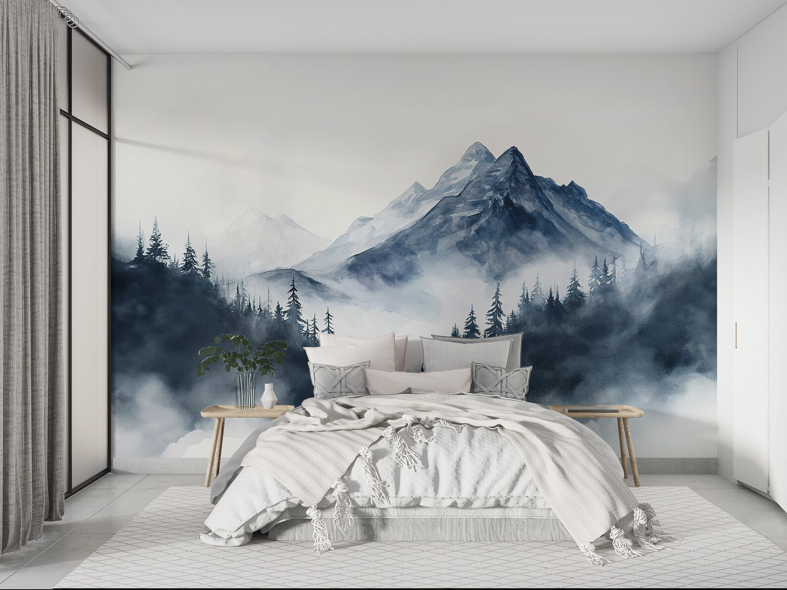 Mountain Wallpaper | Landscape Mural | Peel and Stick Mountain Mural ...
