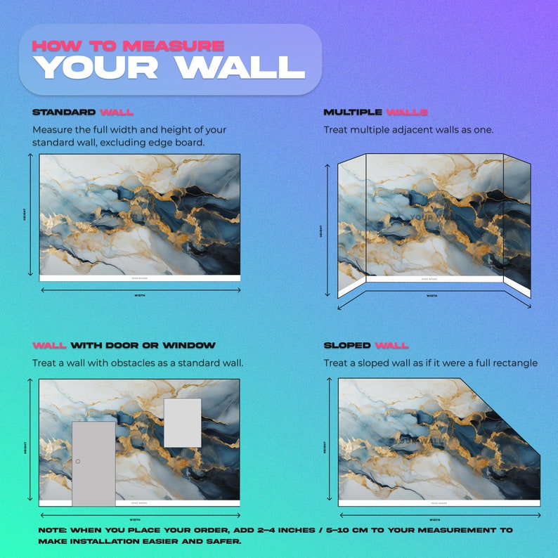 Stone Mural, Marble Wallpaper, Abstract Watercolour Peel & Stick