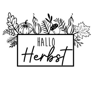Hello autumn - plotter and laser file in svg, png, dxf