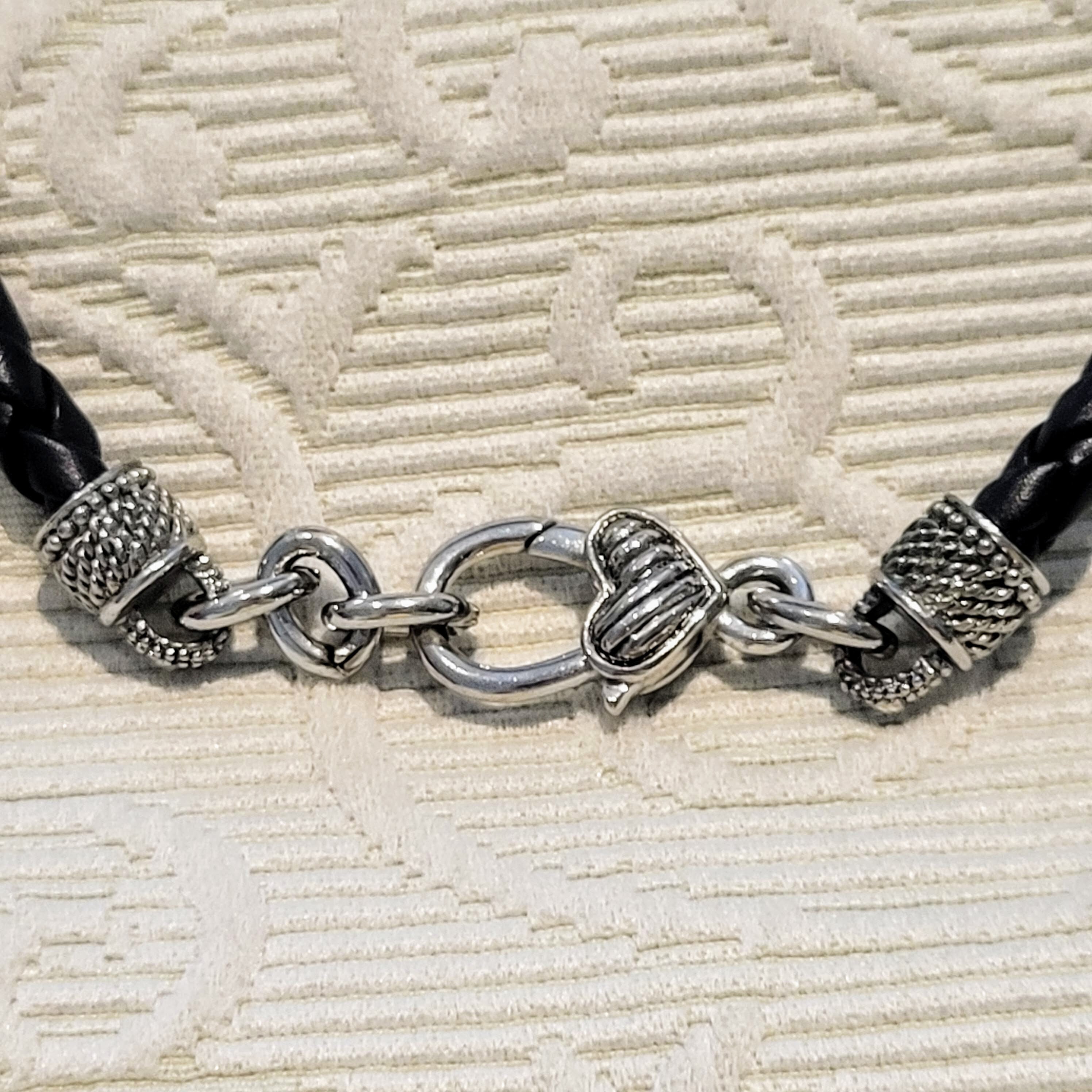 ●BLACKPURPLE● Big Rough Heart Leather Necklace BLACK PURPLE】Big Rough Heart Leather Necklace | OUR BRAND