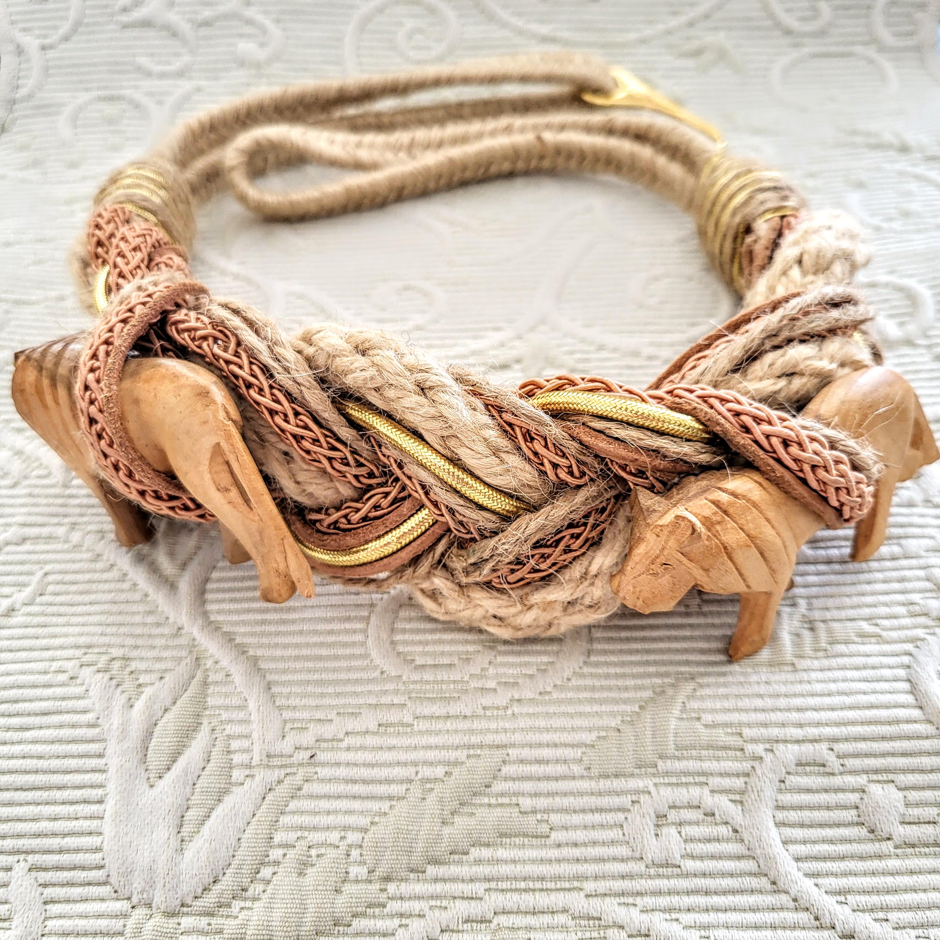 Vintage 1980s Braided Rope Belt Lot of 4 Boho Western Woven Statement Belts 70s 80s Wide Brown Tan Leather Cotton Rope Woven Belt  main image 2