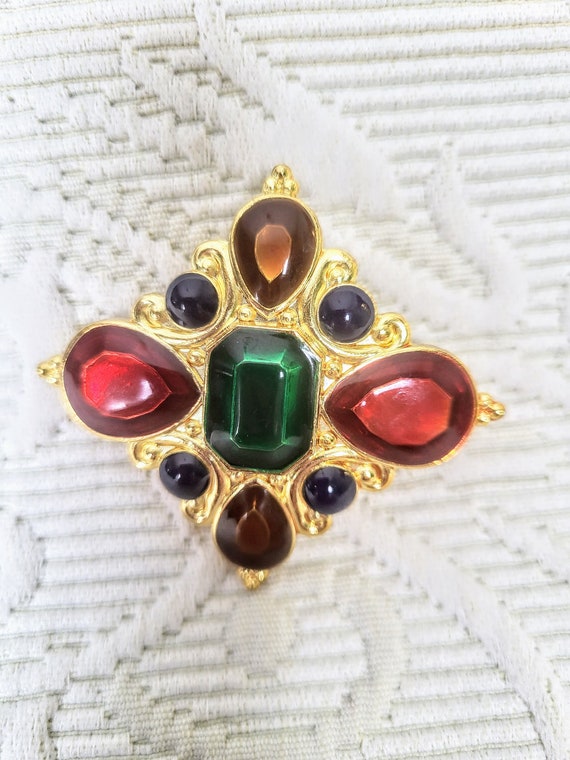 Vintage Maltese Cross Slide Scarf Pendant/Signed … - image 1