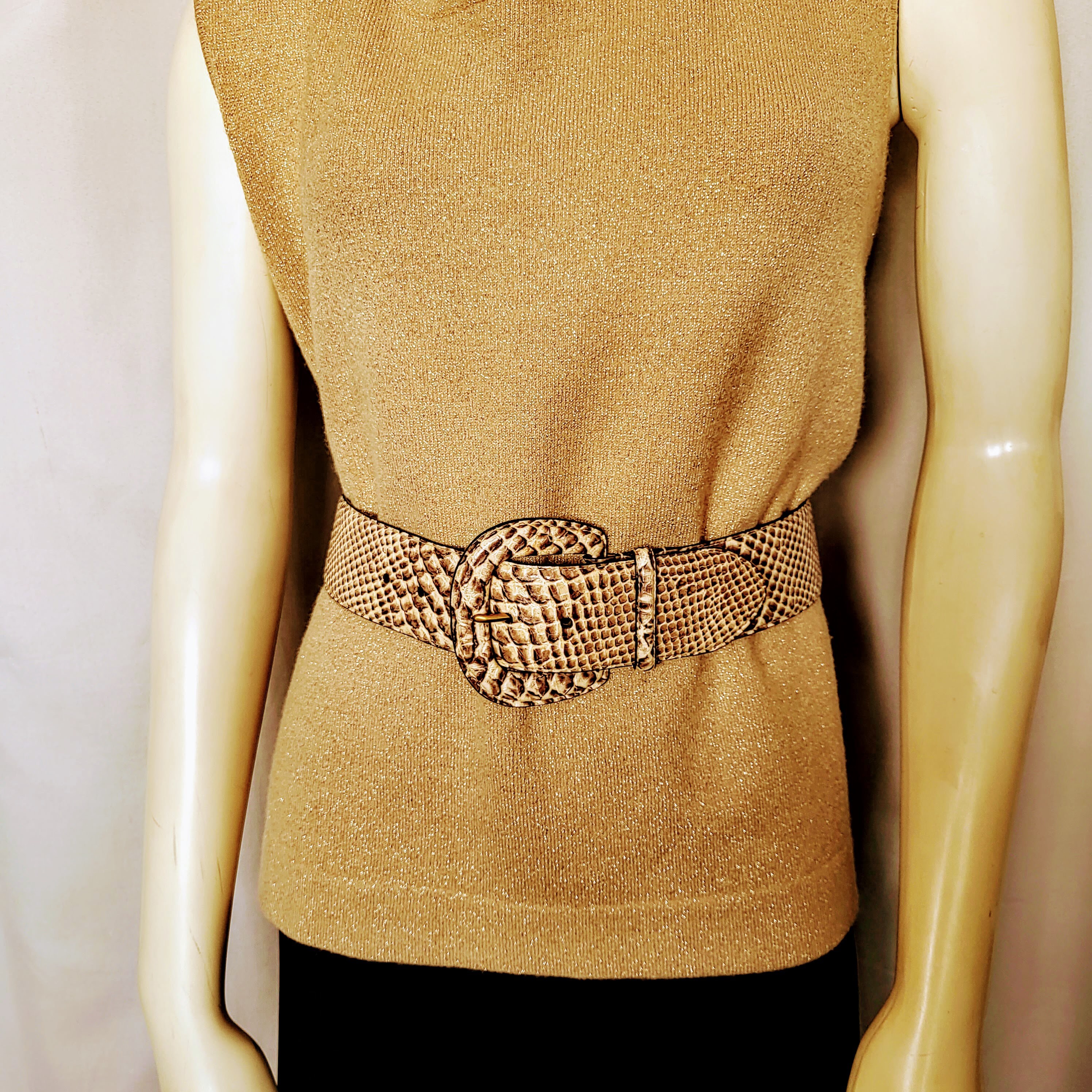 Lauren Ralph Lauren Stylish Snake Print Belt.‎ Size L. NWT. Ralph Lauren Womens Authentic Vintage 80s Python Snakeskin  main image 4