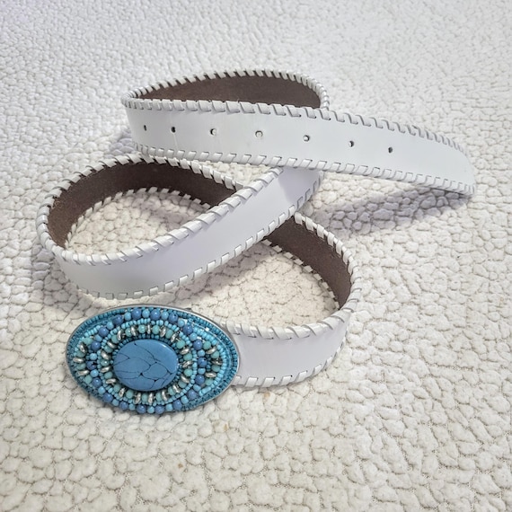 Ceinture Cuir Chico's – Perlée Et Cloutée – Coloris Multicolore – Taille L