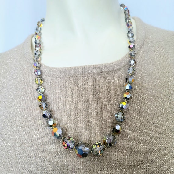 Collana Vintage In Vetro Blu Cobalto E Perline Dorate, Lunga 30 - Foto 5