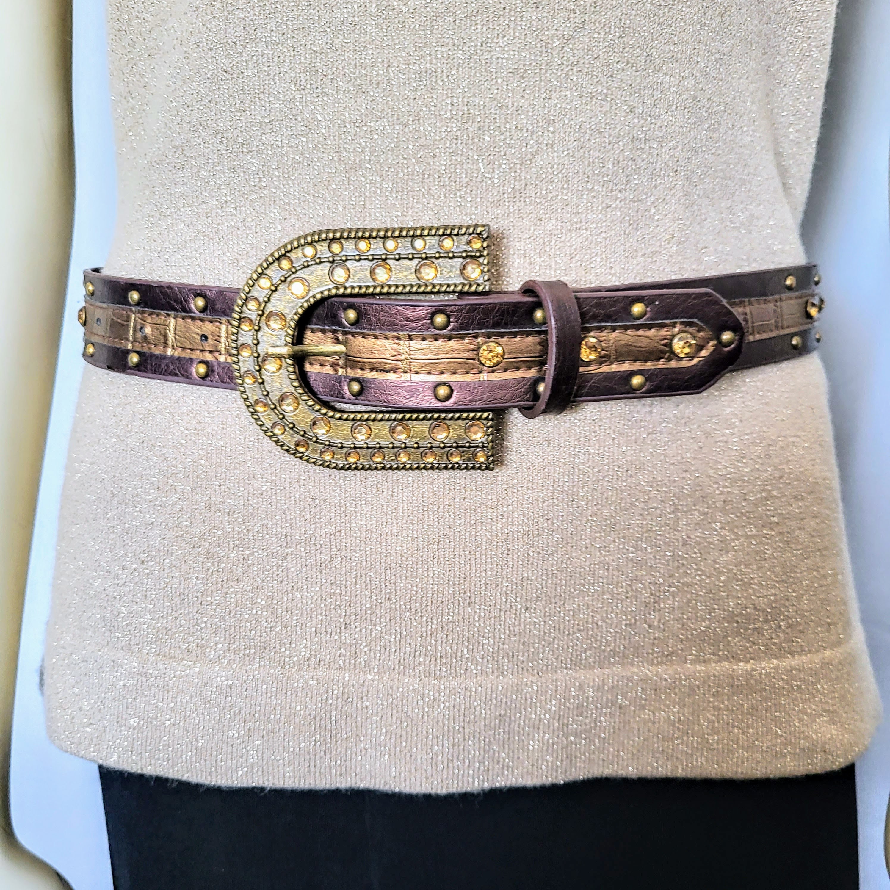 Vintage Faux Leather Women Belt/decorative Large Copper  display picture 2