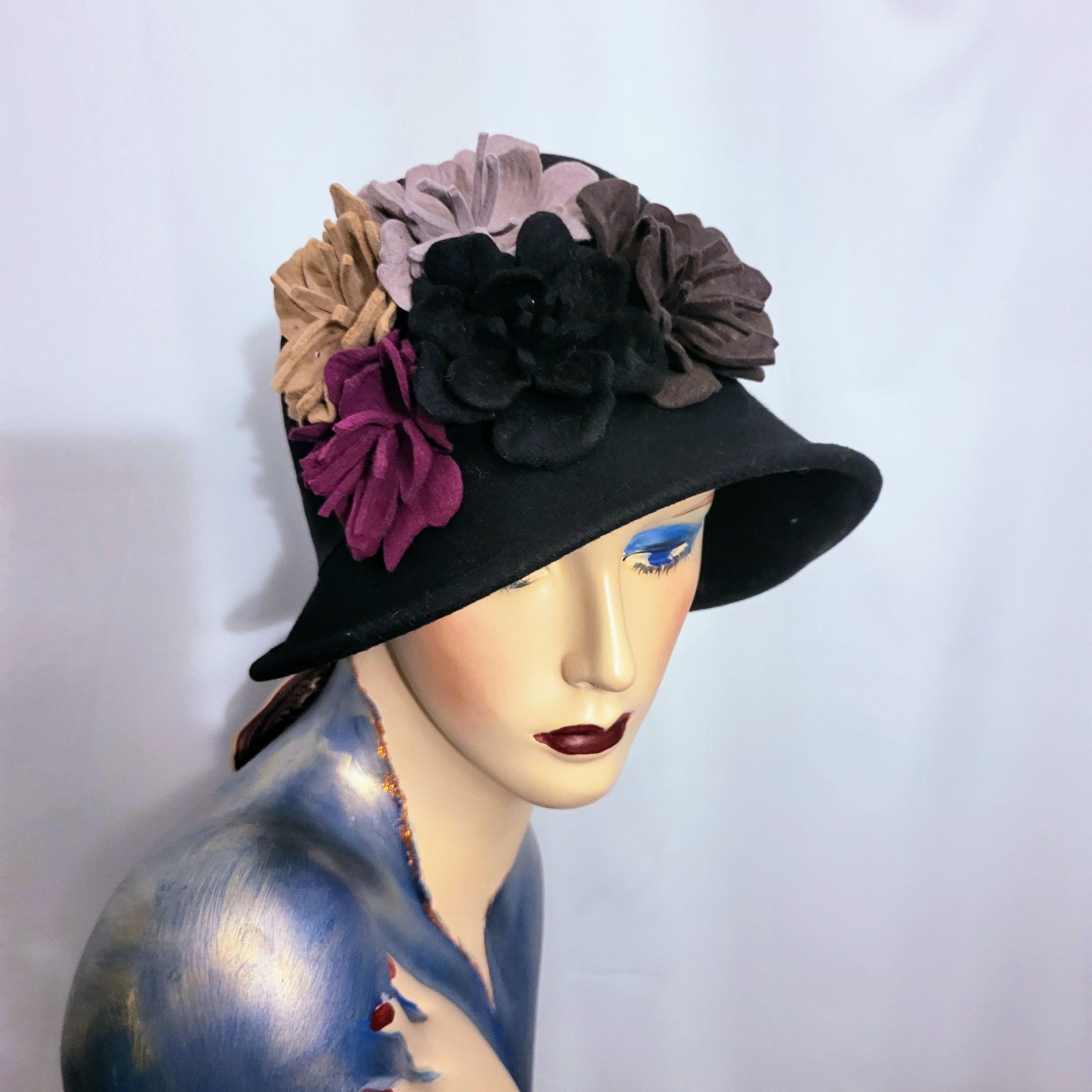 Scala Collezione Black 100% Wool Floral Detail Hat Step into the romance of the Wild West. ?The Branding Iron  main image 3