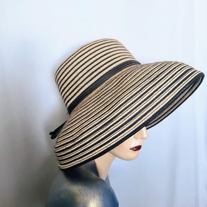 Sunhat Black White Wide Brim - Etsy display picture 1