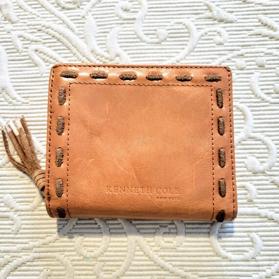 KENNETH COLE Camel Soft Leather Small Wallet/elegant Soft Caramel