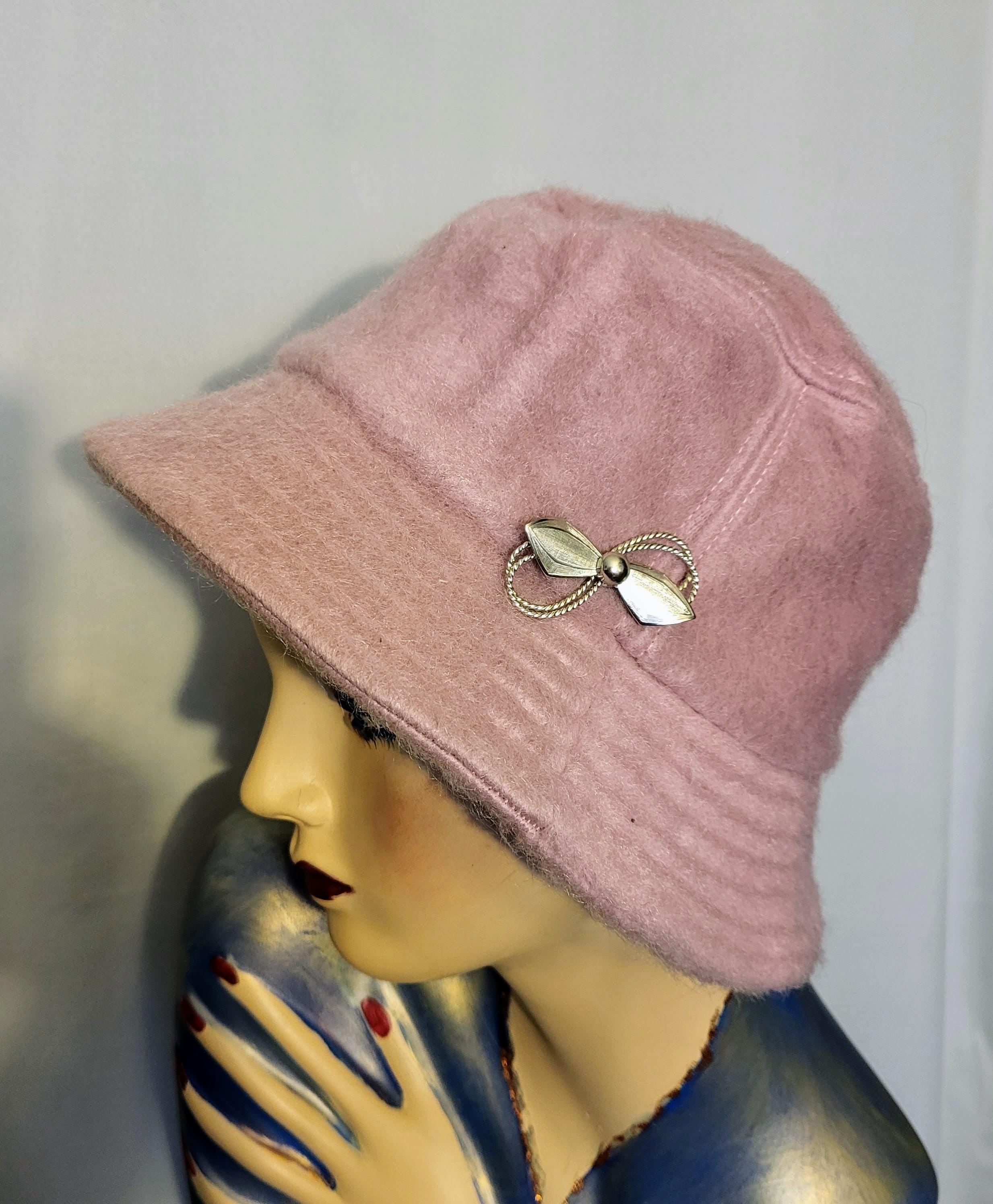 Vintage Hot Pink Angora Fuzzy Bucket Hat Y2K Soft Fluffy Cloche Angora Pink Hats for Women for sale | eBay main image 2