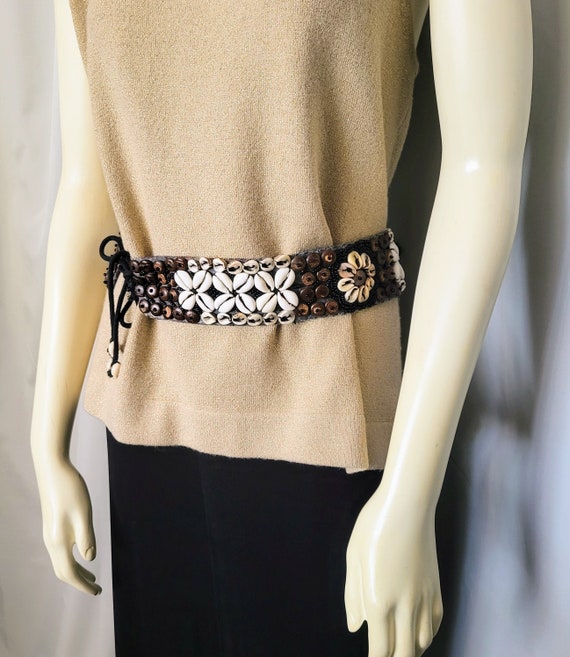 最終決算 Find/real RARE Sea Belt Tie Hip 70s Vintage Beads and Shell ヘアアクセサリー