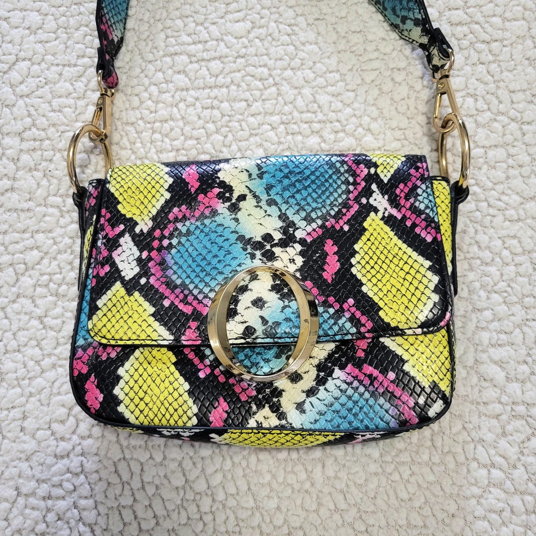 ALDO Faux Leather Multicolor Snake Printed Shoulder Crossbody Bag