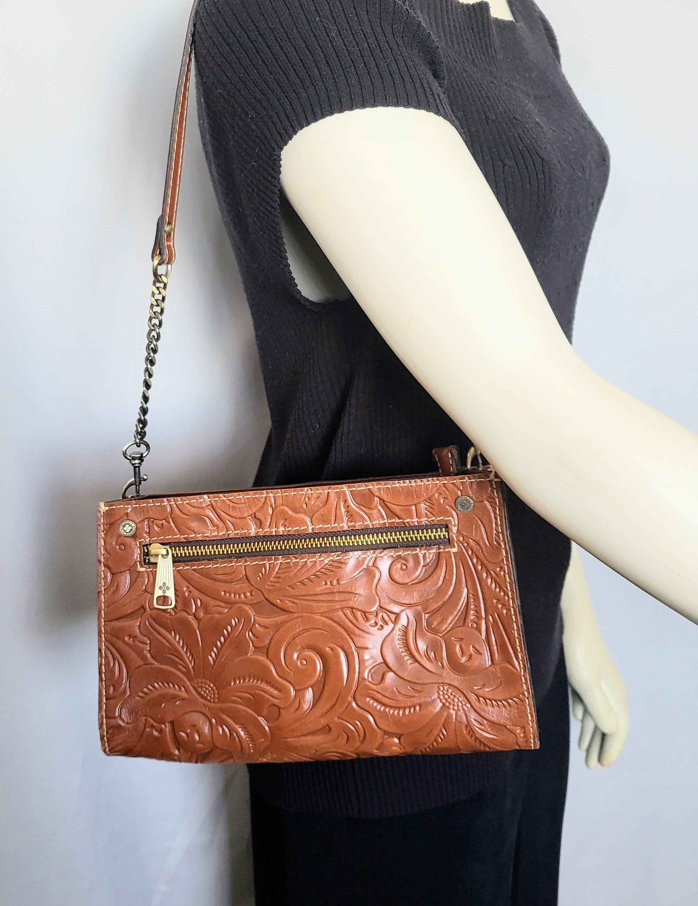Rare Find/vintage PATRICIA NASH Tooled Chestnut Leather Bag  display picture 1