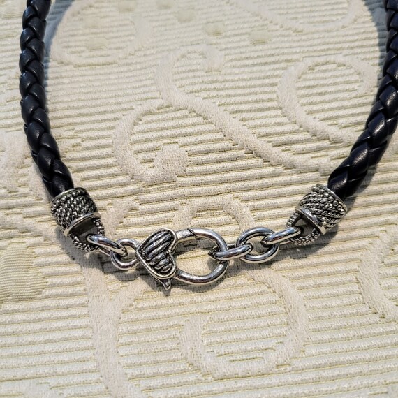 ネックレス・ペンダント Sterling Silver Bit / Mantel and Natural Leather Cord Choker Amazon.com: Mens Black Leather Necklace in Sterling Silver