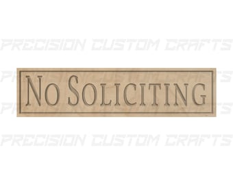 No Soliciting Carved Wood Sign