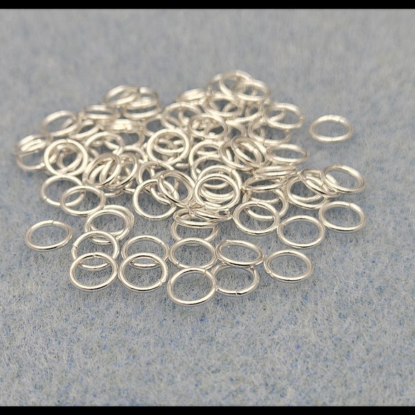 50 Pack 6mm Bright Silver Round Open Jump Rings/connectors, jewellery making, jewellery findings, handmade jewellery, jewellery components.