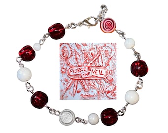 ptv piece the veil misadventures album themed glass bead bracelet emo aesthetic cute jewelry