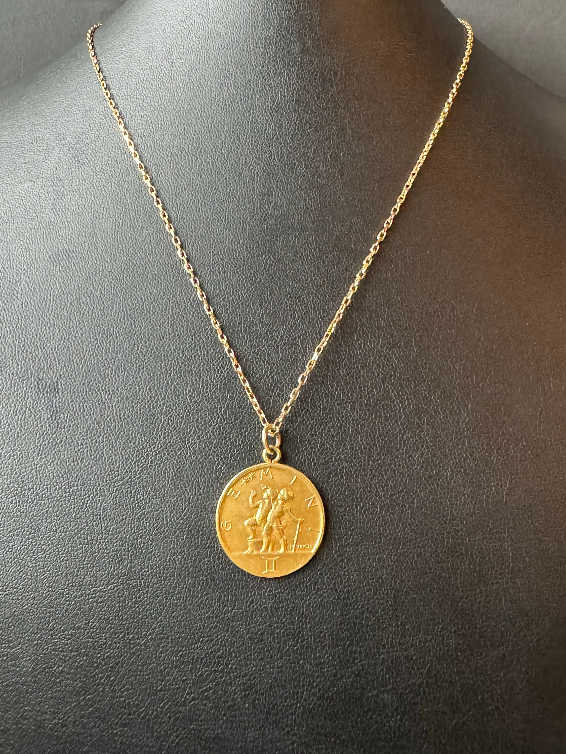 Rare Vintage Paul Vincze 18ct Gemini Pendant, Zodiac Medallion Etsy UK