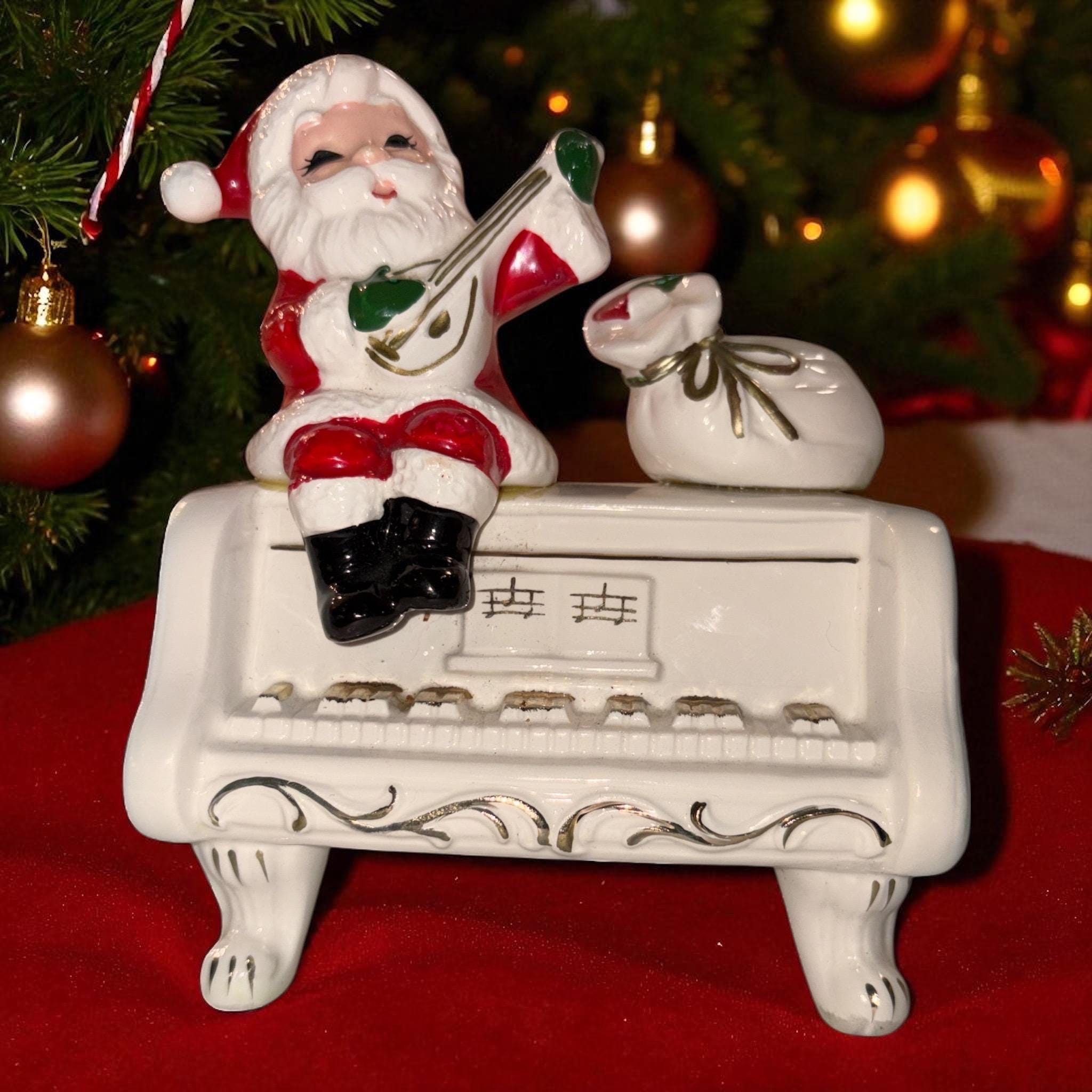 Vintage Santa Music Box Japan - Etsy