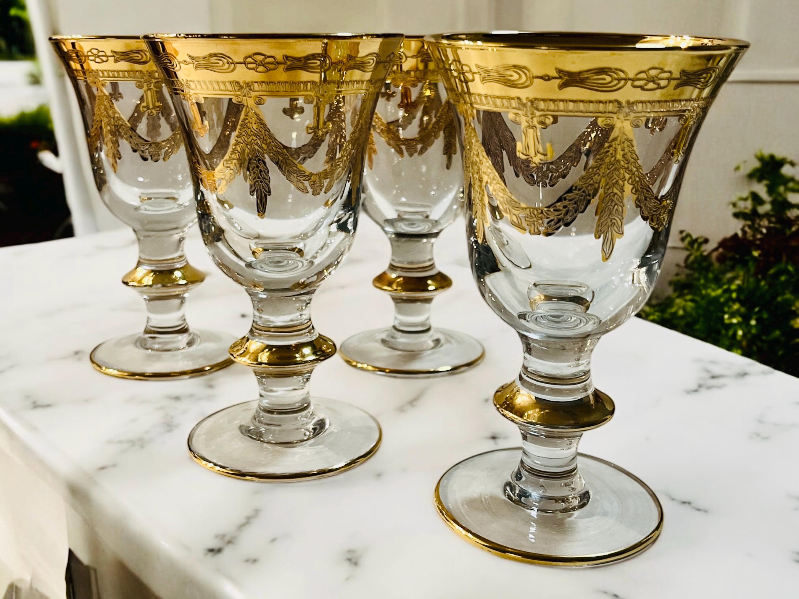 ミッチ　Xodas Goblet 24K Gold Fume Foot 24k Gold Goblet - Etsy