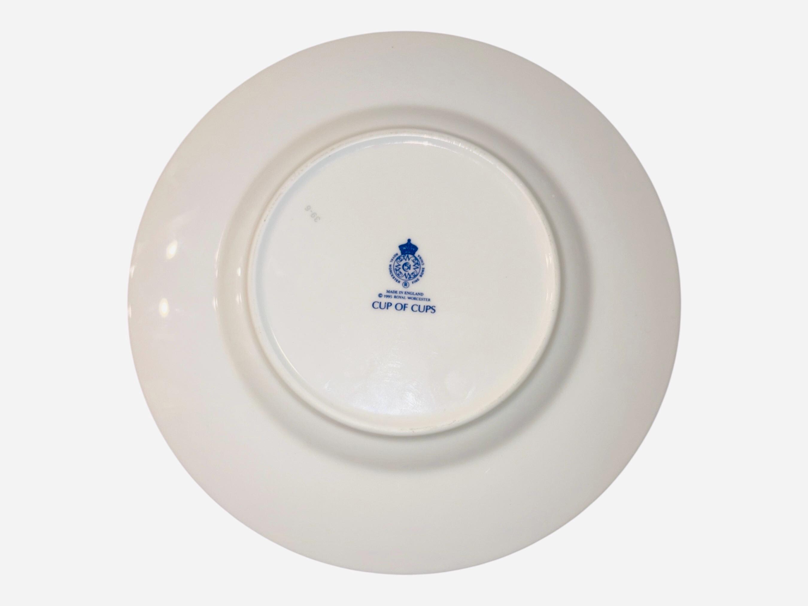 Vintage Royal Worcester Cup of Cups Plate, Blue and White Teacup