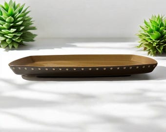 Vintage 1960’s Franciscan Discovery Tahiti MCM Serving Platter 12.5”x8”
