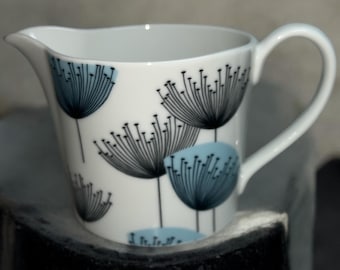 Portmeirion Sanderson Blue Dandelion Clocks Oval Creamer