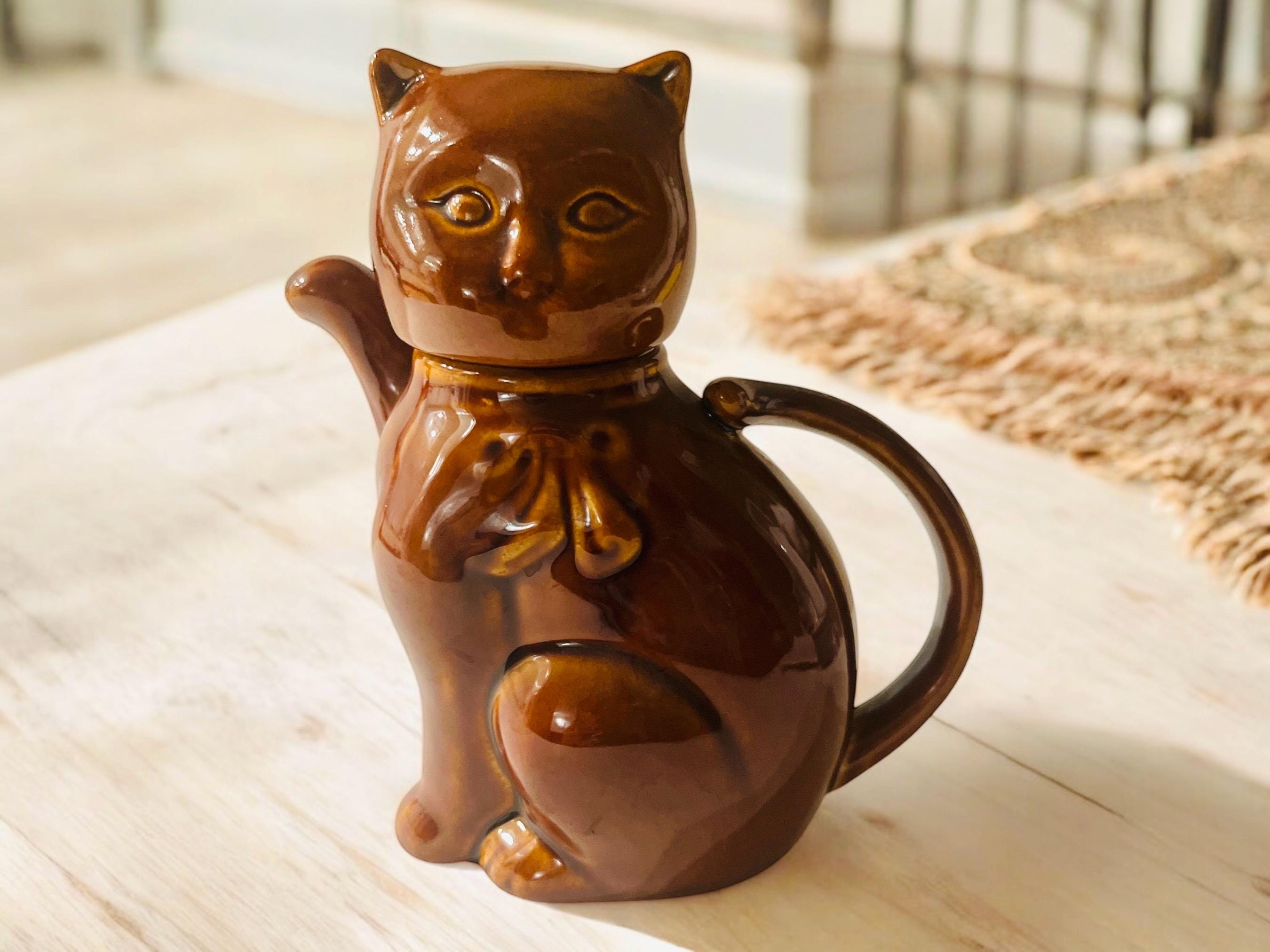 vintage cat ティーポット 猫 enesco 置物 陶器 vintage cat ティーポット 猫 enesco 置物 陶器
