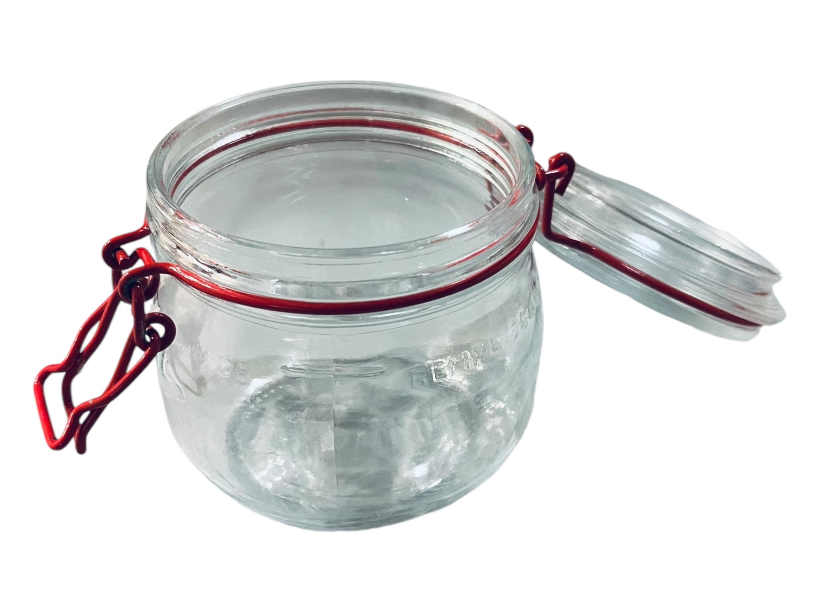 フランスのArcとLe Parfaitのヴィンテージガラスキャニスターワイヤー