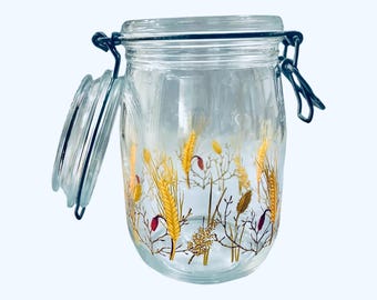 フランスのArcとLe Parfaitのヴィンテージガラスキャニスターワイヤー