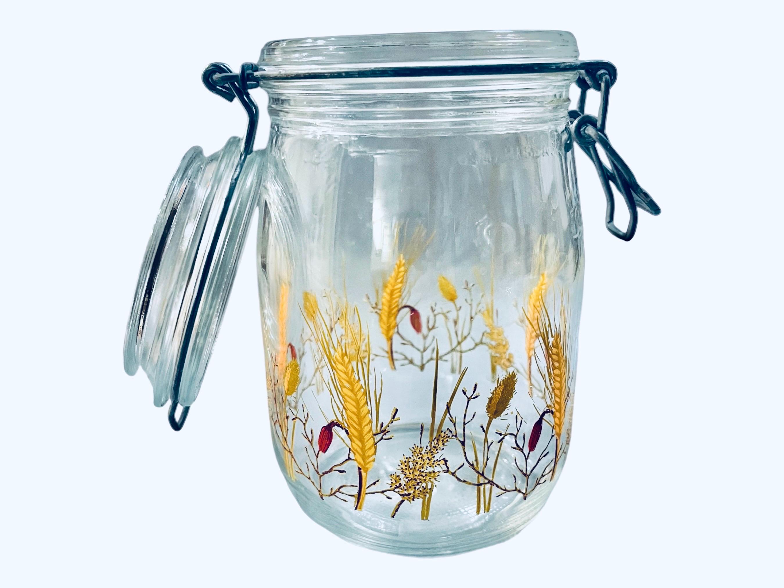 フランスのArcとLe Parfaitのヴィンテージガラスキャニスターワイヤー