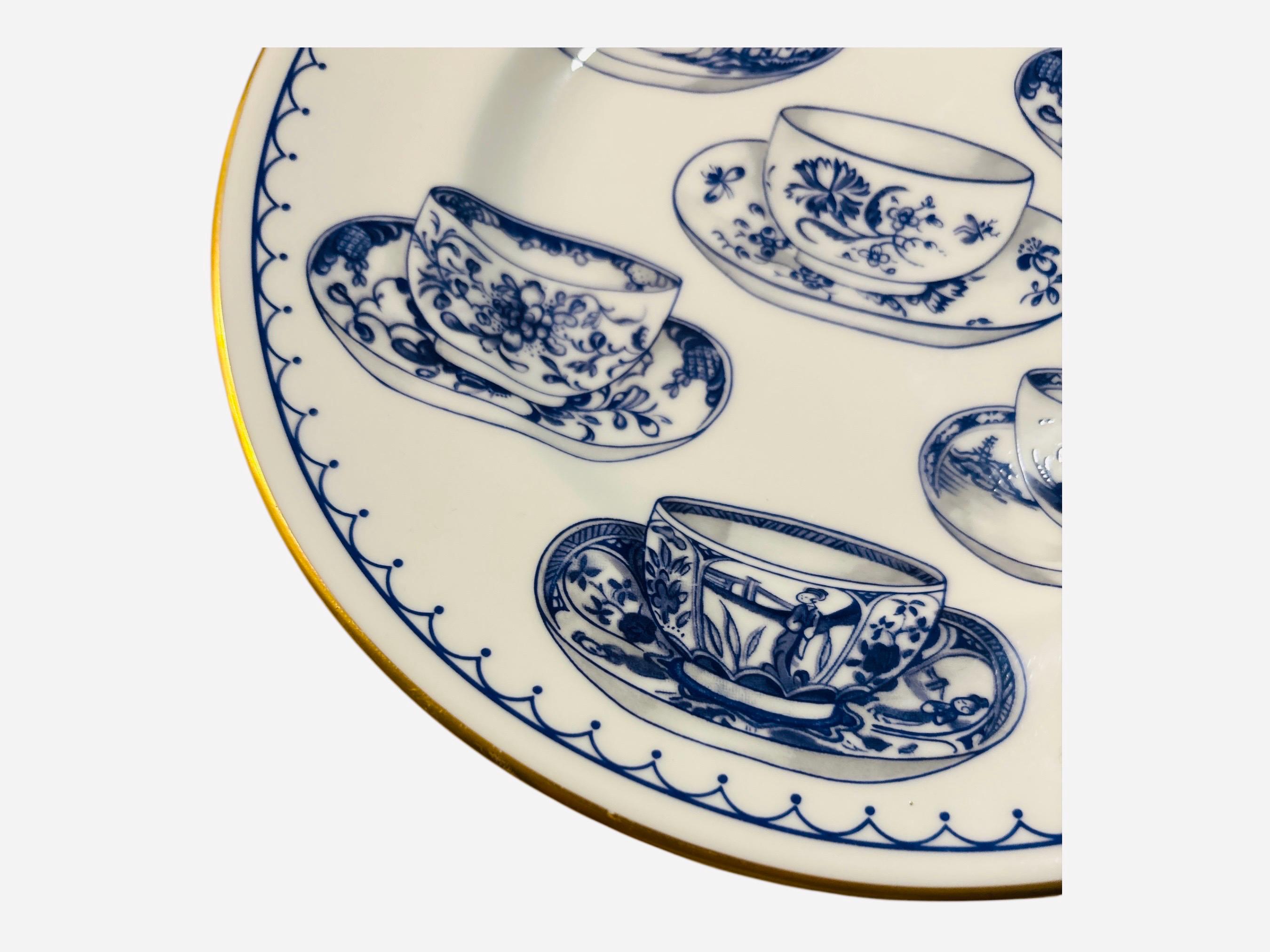  Worcester Cup of Cups プレート Vintage Royal Worcester Cup of Cups Plate, Blue and White Teacup